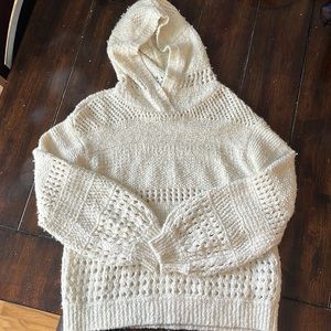Cream crotchet hoodie